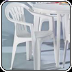 White patio chair